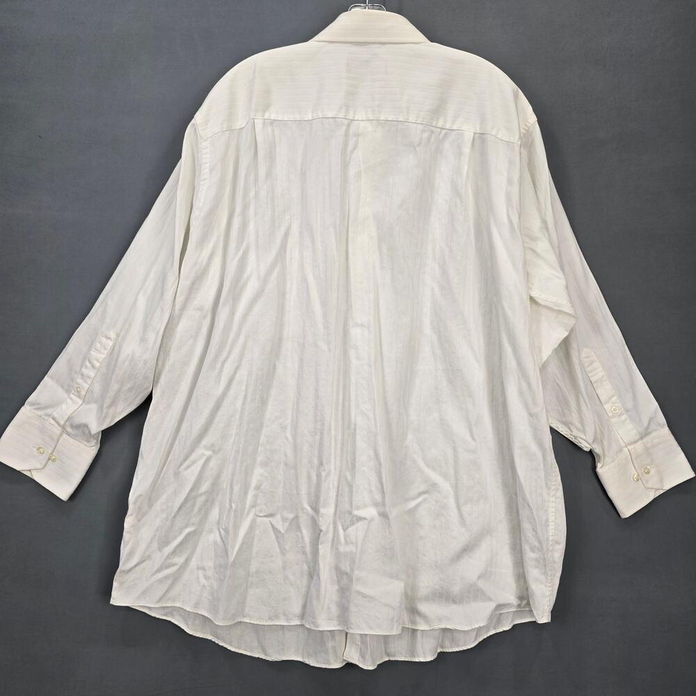 Donald J Trump White Shirt Long Sleeve Button Up Muted Stripe Mens Big Size 18.5 - Picture 2 of 7